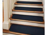 Set of 15 Tape Down Carpet Stair Treads Navy Blue 8 In. X 23.5 In.