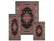 Home Dynamix Area Rugs Ariana Rug 7069 Traditional Persian Medallion Black 3 Piece Set