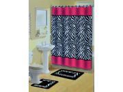 Home Dynamix Bath Boutique Shower Curtain and Bath Rug Set 341 277 Pink Black 15 Piece Bath Set