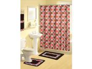 Home Dynamix Boutique Deluxe Shower Curtain and Bath Rug Set BOU22 Trellis Multi