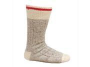 Women s Wool Blend Work Socks Natural Gray With Red Stripe Size 9 10