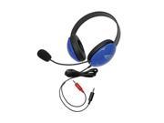 Children s Listening First Stereo Headset with Dual 3.5mm plugs and Microphone Blue