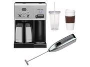 Cuisinart CHW 14 Coffee Plus 10 Cup Thermal Programmable Coffeemaker and Hot Water System with Coffee Mug Iced Beverage Cup Two Pack and Knox Handheld Milk Fr