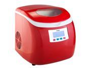 Knox Compact Ice maker 27 Lbs in 24 Hrs Red Color 3 Selectable Cube Sizes