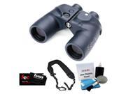 Bushnell 7x50 Marine Waterproof Binoculars with Analog Compass Micro Fiber Cleaning Cloth Wide Strap 5 Piece Cleaning Kit