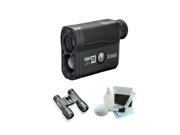 Bushnell 202355 Laser Rangefinder 6x21 Scout DX 1000 ARC with Powerview 10x32 Compact Folding Roof Prism Binocular and 5 Piece Deluxe Cleaning and Care Kit