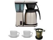 Bonavita BV1800TH 8 Cup Coffee Maker w Thermal Carafe 13 oz. Cappuccino Cups Accessory Kit