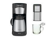 Cuisinart DTC975BKN DTC 975BKN 12 Cup Programable Thermal Coffeemaker with Grind Central Coffee Grinder Two Handy Glass Coffee Mug