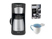 Cuisinart DTC 975BKN DTC975BKN 12 Cup Programable Thermal Coffeemaker Black with Cuisinart Grind Central Coffee Grinder and Handy Glass Coffee Mug