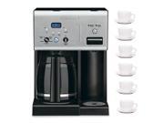 Cuisinart 12 cup Programmable Coffee Maker Set of 6 Ceramic Tiara Espresso Cups 3 oz and Saucers