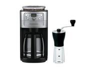 Cuisinart DGB 700BC Cuisinart Brushed Chrome Fully Automatic 12 Cup Grind Brew Coffeemaker With Burr Grinder Hario Mini Mill Slim Coffee Grinder