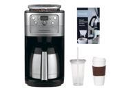 Cuisinart DGB 700BC Graind Brew 12 Cup Automatic Coffeemaker 2 Pack Coffee Mug Iced Beverage Cup Accessory Kit