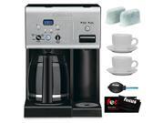 Cuisinart CHW 12 *Refurbished* Coffee Plus 12 Cup Programmable Coffeemaker with Hot Water System 2 Cuisinart Replacement Water Filters 2 Cappuccino Cups D