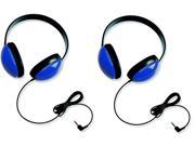 Califone 2800 BL Listening First Headphones for Classroom Computer Labs Blue Set of 2