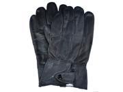 Samtee Leather Mens Glove With Snap Closure Black Large