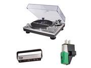 Audio Technica AT LP120 USB Direct Drive Professional Turntable w Mount Phono Cartridge Brush Cleaner