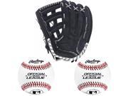 Rawlings Renegade Series Pro Mesh 12 Baseball Glove Right Hand Throw Black w Two Official Baseballs