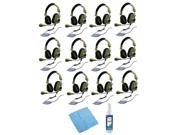 Hamilton Buhl Deluxe Stereo Headset with USB Plug 12 Pack Cleaning Kit