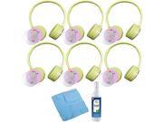 Hamilton Buhl Express Yourself Kids Headphones Yellow 6 pack w Cleaning Kit