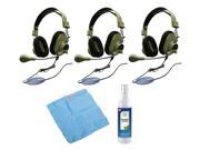 Hamilton Buhl Deluxe Stereo Headset with USB Plug 3 pack Cleaning Kit