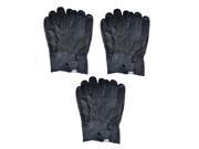 Samtee 3 Pack Men s Leather Gloves With Snap Closure Black Large