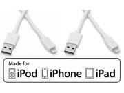 Aduro USB to Lightning 6ft Charge Sync Cable White Apple Certified 2PK