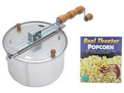 Wabash Valley Farms Whirley Pop Stovetop Popcorn Popper w 5 Popcorn Packs