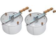 Wabash Valley Farms Whirley Pop Stovetop Popcorn Popper Original Silver 2 Pack