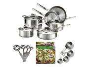 Lagostina Martellata Tri ply Hammered Stainless Steel Cookware Set Bundle