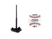 Champion Sports 5 Position Portable Batting Tee w Rawlings OLB3 Official League Recreational Play Baseball