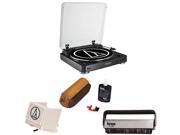 Audio Technica AT LP60BK BT Bluetooth Fully Automatic Belt Drive Stereo Turntable w Stylus Brush Cleaner