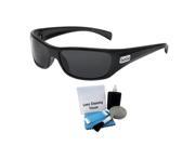 Bolle 11227 Womens Copperhead Sunglasses Shiny Black Frame Polarized TNS Lens W Enhanced Lens Cleaning Kit