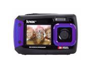 Knox Dual Screen 20MP Rugged Underwater Digital Camera with Video Purple