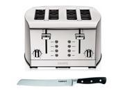 Krups Breakfast Set 4 Slice Toaster Brushed Chrome Stainless with Faberware 8? Stainless Steel Bread Knife