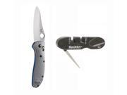 Benchmade 550 1 Griptilian Pocket Knife Gray with Smith s Pocket Knife Sharpener