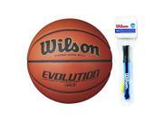 Wilson 28.5 Inch Evolution Intermediate Game Ball Basketball with 6 Pump