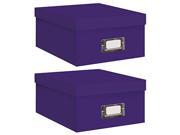 Pioneer B 1 Photo Video Storage Box Holds over 1 100 Photos up to 4x6 or 10 VHS Videos Solid Color Bright Purple. TWO PACK.