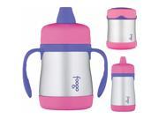 UPC 657379020964 product image for Thermos Foogo 10oz / 7oz Sippy Cup w/ 10oz Food Jar (Pink/Purple) | upcitemdb.com