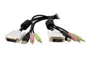 StarTech CK9041B DVID4N1USB6 6 Feet 4 in 1 USB Dual Link DVI D KVM Switch Cable with Audio and Microphone