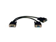 Tripp Lite Q76647b Tripp Lite High Resolution VGA Monitor Y Splitter Cable HD15 M to 2x HD15 F 1 ft. P516 001 HR