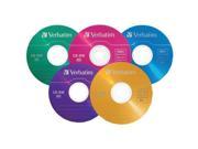 Verbatim 494994M Verbatim 700 MB 2x 4x DataLifePlus Color Rewritable Disc CD RW 20 Disc Slim Case 94300