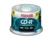 maxell MXLCDR8050SM Disc CD R 80 min48X Branded 50pk Spindle 025215625763