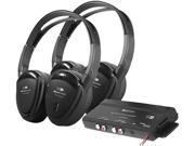 PowerAcoustic POWHP902RFTB 2 Swivel Ear Pad 2 Channel RF 900 Mhz Wireless Headphones with Transmitter