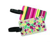 Travelon Set of 2 Luggage Tags Floral Stripe Set of Luggage Tags