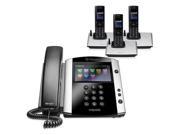 Polycom VVX 600 2200 44600 001 w 3 Wireless Handsets VVX 600 Business Media Phone with AC Power Supply