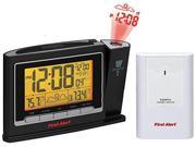 First Alert JENSFA2800M Radio Controlled Weather Station Projection Clock Radio with Wireless Sensor