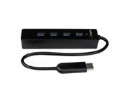StarTech RA2881B 4 Port Portable SuperSpeed USB 3.0 Hub Built in Cable