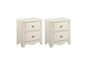 Exquisite Two Drawer Night Stand White 2 Pack Exquisite Two Drawer Night Stand White