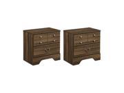 Allymore Two Drawer Night Stand Brown 2 Pack Allymore Two Drawer Night Stand Brown