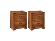 Barchan Two Drawer Night Stand Medium Brown 2 Pack Barchan Two Drawer Night Stand Medium Brown